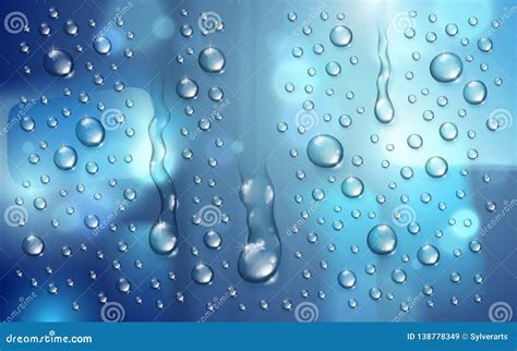 water rain drops or condensation over blurred background beyond the