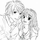 Anime Coloring Pages Couple Cute Kissing Couples Drawing Emo Sketch Color Drawings Print Manga Cuddling Printable Getcolorings Template Deviantart Fresh sketch template