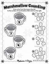 Activities Worksheets Hot Chocolate Winter Counting Printable Activity Preschool Kindergarten Math Marshmallow K3 Educational Marshmallows Kids Theme Printables Doug Numbers sketch template