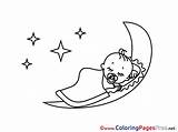 Sleep Colouring Children Coloring Baby Pages Sheet Title sketch template