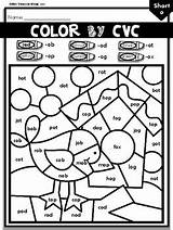 Phonics Color Worksheets Cvc Grade Code 1st Theme Winter Bundle Prek Kindergarten Preview sketch template