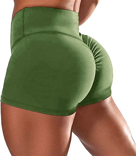 yofit women ruched yoga shorts butt lifting high waist