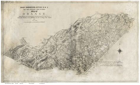 orange county virginia   map reprint  maps
