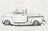 Vintage Truck Chevy Trucks Pencil Sketches Classic Drawing Drawings Pickup Old Sketch Car 1954 Coloring Cartoon Pages Cars Draw Google sketch template