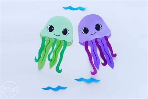 cute paper jellyfish craft  kids  template mombrite