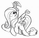 Fluttershy Coloring Pony Little Pages Color Play Online sketch template