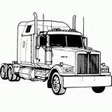 Truck Semi Coloring Pages Clipart Wheeler 18 Drawing Printable Western Star Tractor Clip Kenworth Peterbilt Trucks Colouring Cliparts Line Kids sketch template