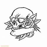 Skull Tattoo Stencils Skulls Roses Drawing Designs Tattoos Library Clipart Cliparts Easy sketch template