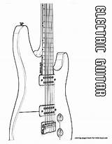 Coloring Pages Guitars sketch template
