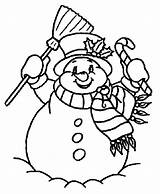 Coloring Pages Snowman Printable Winter Christmas Print Color Sledding Kindergarten Cartoon sketch template