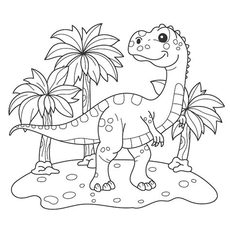 vector cute coloring book  dinosaur