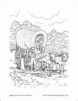 Coloring Wagon Pages Chuck Getcolorings Covered Oregon Trail sketch template