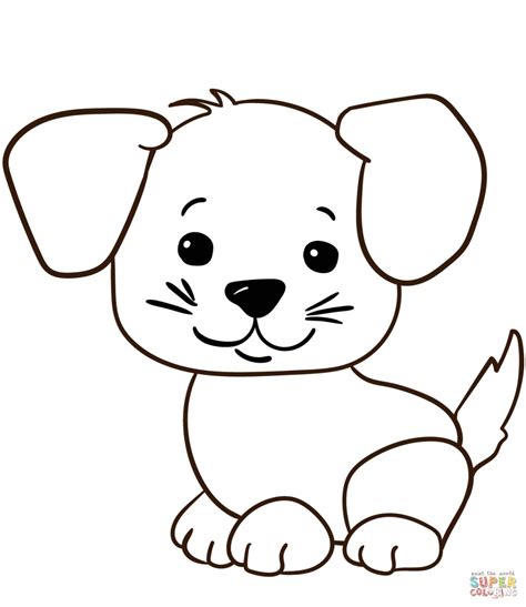 puppy coloring pages cute cartoon puppy coloring page  printable