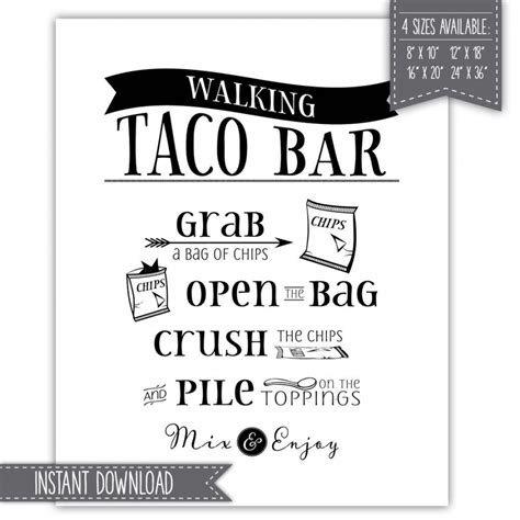 printable walking taco sign printable  printable