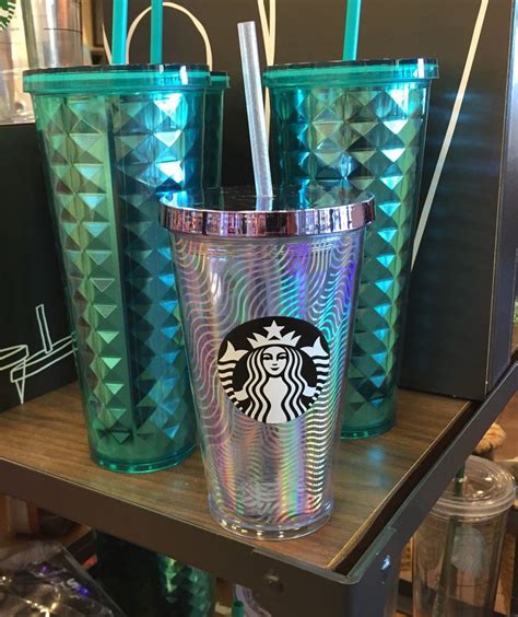 Metallic Turquoise And Iridescent Tumblers Starbucks Starbucks