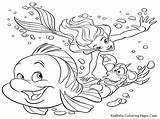 Coloring Pages Sea Ocean Life Under Kids Print Mermaid Little Disney Color Printable Scene Harmony Drawings Animals Popular Animal Designlooter sketch template