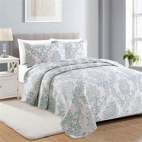 piece quilt set printed bedspread coverlet cover lightweight design  spring  summer