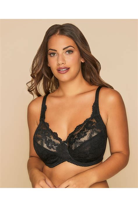 Black Stretch Lace Non Padded Underwired Bra