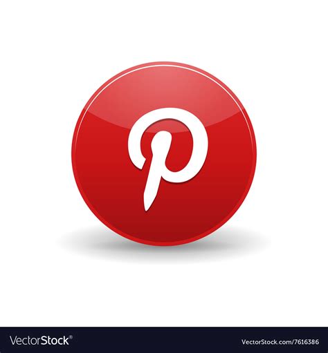 pinterest icon simple style royalty  vector image