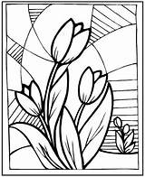 Stained Patterns Tulip Tulips Coloringpagesfortoddlers sketch template