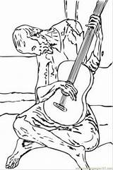Picasso Coloring Pages Pablo Blue Printable Guitar Guitarist Old Paintings Para Drawing Painting Colorear Supercoloring Color Cubism Dibujos Cuadros Guernica sketch template