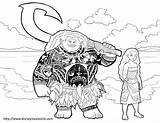 Maui Moana Coloring Pages Disney Printable Choose Board sketch template