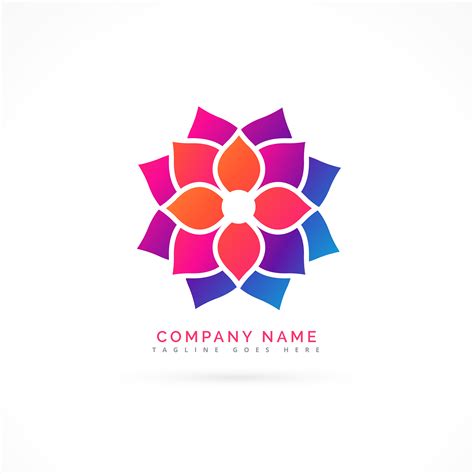 colorful flower logo design   vector art stock graphics