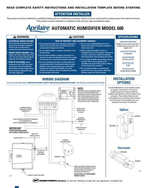 aprilaire  wiring diagram easy wiring