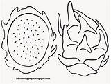 Pitaya Coloring Pages Fruit Fruits Dragon Avocado Basket Onlinecoloringpages sketch template