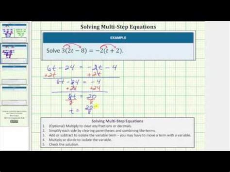 solving  equation  parentheses   sides video