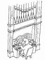 Kerkorgel Organist Orgel Organisten Musiker Zeichnen Cartoons Muziek Grappig Witze sketch template