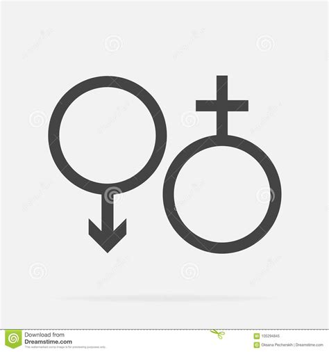 Male And Female Symbol Set Gender Vector Icon Stock