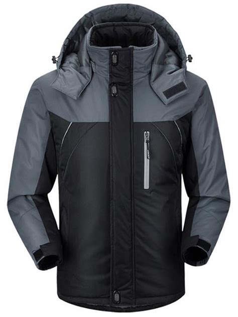 mens snow winter jacket hooded warm coat waterproof skiing hiking