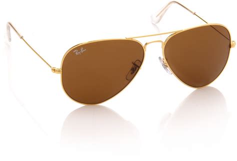 Buy Ray Ban Aviator Sunglasses Brown For Men Online Best Prices In