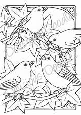 Calling Birds Coloring Template sketch template