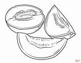Melon Coloring Pages Cantaloupe Sliced Colouring Drawing Printable Melons Clip Sketch Supercoloring Designlooter Template Visit Honey 44kb 1962 sketch template