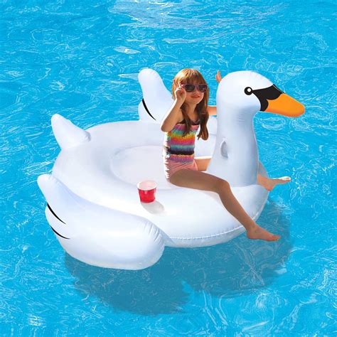 Blue Wave Elegant Giant Swan 73 In Inflatable Ride On
