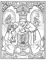 Coloring Valentine St Saints Catholic Pages Saint Printable Christian School Sunday Valentines Kids Religion Colouring Religious Print Sheets Color Crafts sketch template