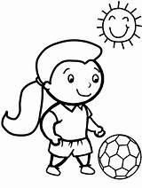 Coloring Soccer Pages Kids Girls sketch template