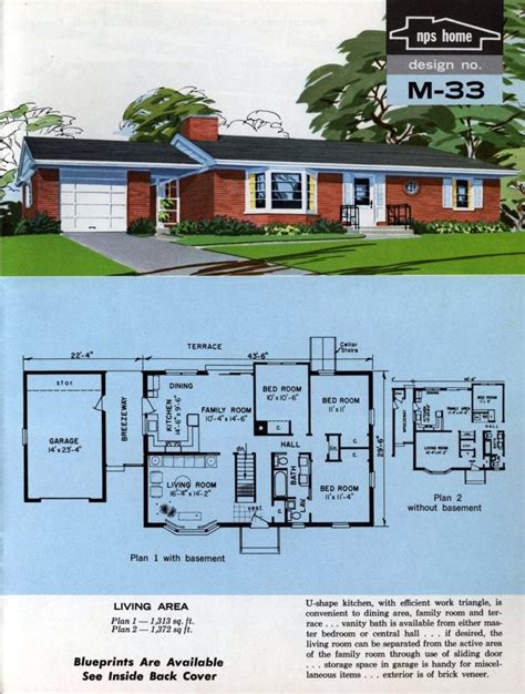 vintage  home plans   design build millions  mid century houses