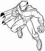 Pantera Nera Marvel Colorare Gratuitamente Supereroe Mantello Raskrasil sketch template