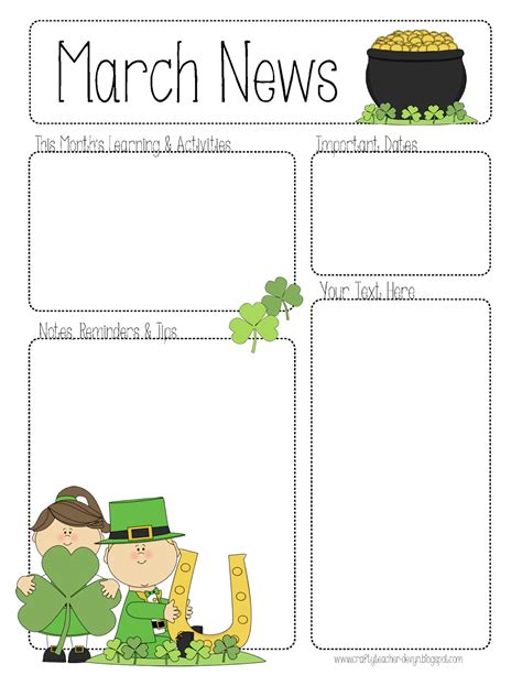 store graphics stationery school newsletter template monthly classroom