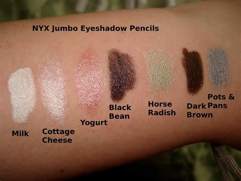 productrater review nyx jumbo eyeshadow pencils swatches