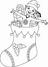 Coloring Elf Christmas Pages Stocking Buddy Printable Template Getdrawings Books sketch template