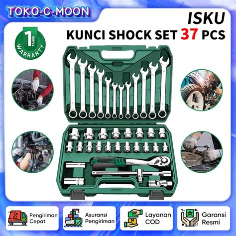 jual isku kunci shock set pcsfull lengkap socket toolkit pcs