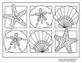 Coloring Pages Beach Shells Printable Kids Print Summer Seashells Seashell Cool sketch template