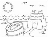 Coloring Kids Summer Sand Beach Castle Pages Printable Sheets Castles Craft Choose Board Preschool Nursery School sketch template