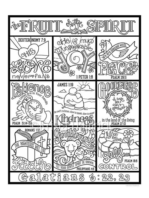 fruit   spirit coloring page    kristahamrick