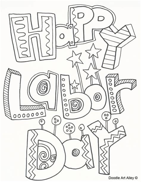 labor day coloring pages doodle art alley