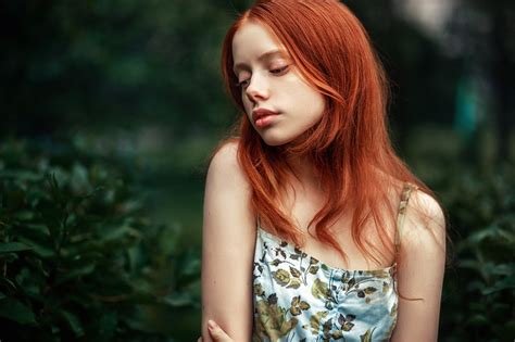 Redhead Face Model Women Portrait Ekaterina Yasnogorodskaya Hd